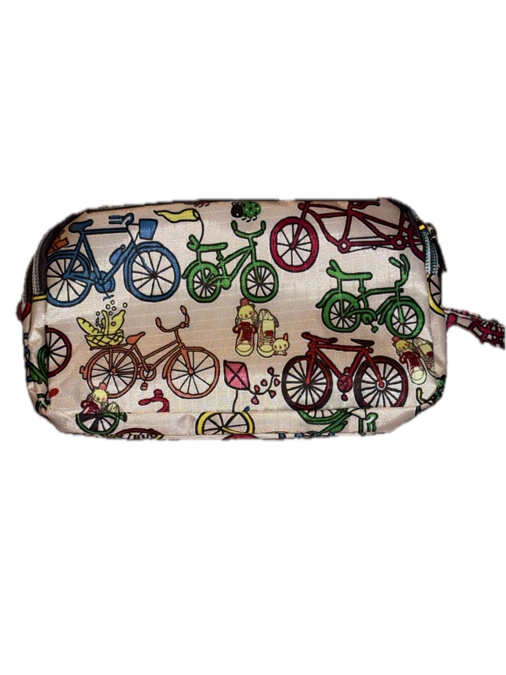 Multicolor Bicycle Print Women's Cosmetic Bag